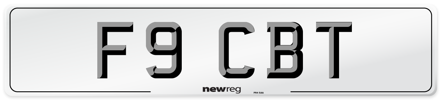 F9 CBT Number Plate from New Reg